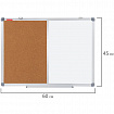 Доска комбинированная: магнитно-маркерная, пробковая для объявлений 45х60 см, BRAUBERG Extra, 238182