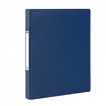Папка на 2 кольцах, ПРОЧНАЯ, картон/ПВХ, BRAUBERG Office, СИНЯЯ, 35 мм, до 180 л., 27