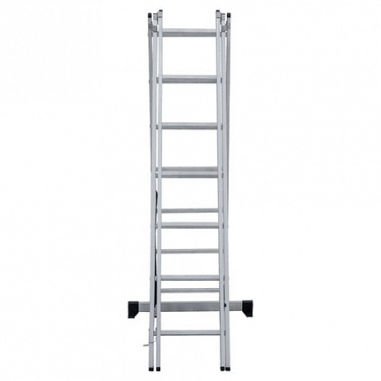 Лестница-трансформер 3-х секционная 3х7 ступеней, высота 4,5 м (3 секции по 1,9 м), нагрузка 150 кг, алюминий, НОВАЯ ВЫСОТА, 1230307