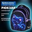 Рюкзак BRAUBERG OPTIMA, 2 отделения, с брелоком, "Сияющий котик", 36х27х18 см, 274417