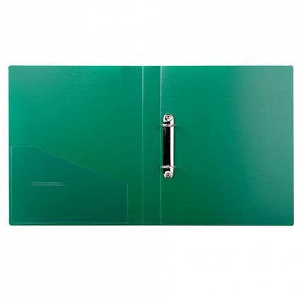Папка на 2 кольцах BRAUBERG "Contract", 35 мм, зеленая, до 270 листов, 0,9 мм, 221794