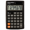 Калькулятор карманный BRAUBERG PK-865-BK (120x75 мм), 8 разрядов, двойное питание, ЧЕРНЫЙ, 250524