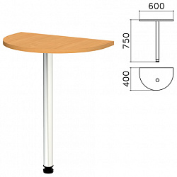 Стол приставной полукруг "Монолит", 600х400х750 мм, цвет бук бавария (КОМПЛЕКТ)