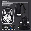 Ранец BRAUBERG SHINY, 2 отделения, с брелоком, "Хаски", СВЕТЯЩИЙСЯ РИСУНОК, 38х28х14 см, 271383