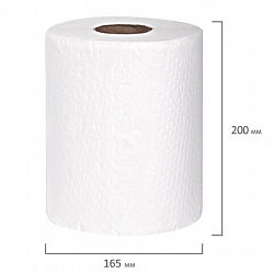 Полотенца бумажные спайка 2 рулона по 80 метров, LAIMA МЕГА РУЛОН, 2 слоя, 20х25 см, 100% целлюлоза, 116377