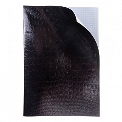 Тетрадь бумвинил А4 96 л., скоба, офсет №1, клетка, ЧЕРНАЯ, "Metallic", тиснение CROCO, HATBER, 072787, 96Т4бвВ3