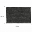 Коврик входной ворсовый влаго-грязезащитный 120х150 см, толщина 7 мм, ребристый, черный, LAIMA, 602877