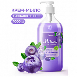 Мыло-крем жидкое 1 л GRASS MILANA "Черника в йогурте", дозатор, 126301