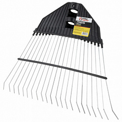 Грабли веерные проволочные, ширина 38 см, БЕЗ ЧЕРЕНКА, тулейка/черенок 25 мм, ГРАНДМАСТЕР, 700349