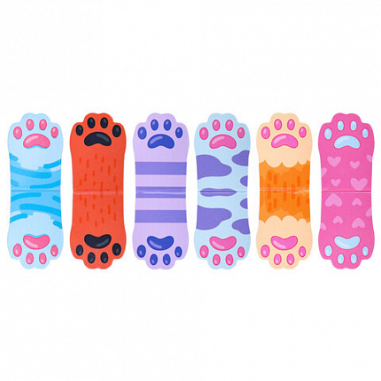 Закладки для книг МАГНИТНЫЕ, "АССОРТИ 5 ДИЗАЙНОВ ЗВЕРЯТА", набор 6 штук, 35x25 мм, FUNSTER, 116651