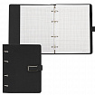 Тетрадь на кольцах А5, 180х220 мм, 120 л., под кожу soft-touch, застежка, BRAUBERG SHADE, черный, 405246