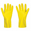 Перчатки латексные SCAFFA "Луч", КЩС-2, хлопчатобумажное напыление, размер 8, M (средний), желтые, 00-01017717
