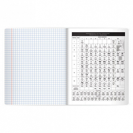 Тетрадь предметная BLACK MODE 48л, пластиковая обложка, ХИМИЯ, клетка, подсказ, BRAUBERG, 405525