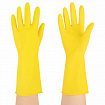 Перчатки МНОГОРАЗОВЫЕ латексные с хлопчатобумажным напылением, желтые, размер 6,5-7, S (малый), вес 50 г, KOMFI, DGL024P