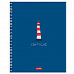 Тетрадь А5, 96 л., HATBER, гребень, клетка, Soft-touch ламинация, "Lighthouse" (микс в спайке), 089770, 96Т5лВ1гр