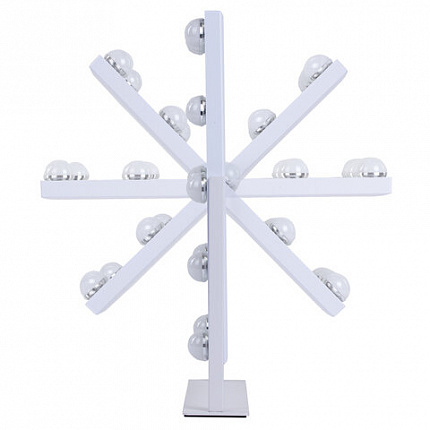 Зеркало для макияжа гримерное с подсветкой, 12 LED-ламп, 3 режима свечения, размер 29х38 см, работа от сети 220V, цвет белый, BRABIX, 609336