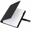 Тетрадь на кольцах А5, 180х220 мм, 120 л., под кожу soft-touch, застежка, BRAUBERG SHADE, черный, 405246
