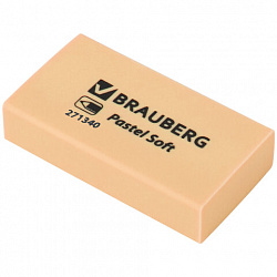 Ластики BRAUBERG PASTEL SOFT НАБОР 6 шт., размер ластика 45х25х10 мм, экологичный ПВХ, 271340