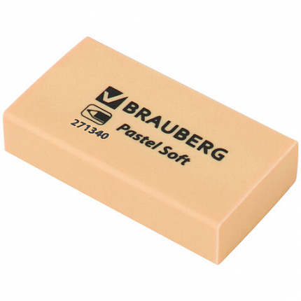 Ластики BRAUBERG PASTEL SOFT НАБОР 6 шт., размер ластика 45х25х10 мм, экологичный ПВХ, 271340