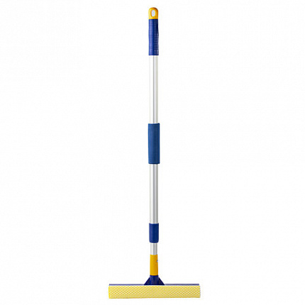 Окномойка LAIMA, алюминиевая телескопическая ручка 76-125 см, рабочая часть 25 см (стяжка, губка, ручка), для дома и офиса, 601493