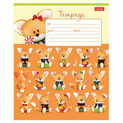 Тетрадь 12 л., HATBER косая линия, обложка картон, "ЛЕСЯТА" (микс в спайке), 080090, 12Т5В6