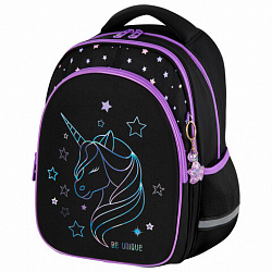 Рюкзак BRAUBERG OPTIMA, 2 отделения, с брелоком, "Radiant unicorn", 36х27х18 см, 273157