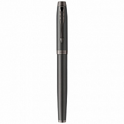 Ручка перьевая PARKER "IM Professionals Monochrome Titanium", темно-серый лак, сталь, синяя, 2172959
