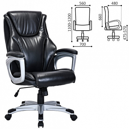 Кресло BRABIX PREMIUM "Credo EX-587", рециклированная кожа, черное, 532977