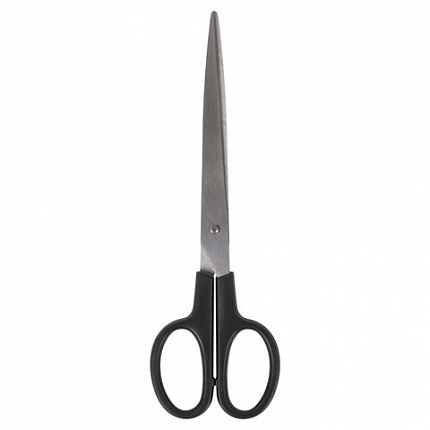 Ножницы BRAUBERG "Standard" 205 мм, черные, классической формы, 2-х сторонняя заточка, 237097