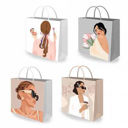 Пакет подарочный (1 штука) 30х10х30см "Lady", ассорти, ламинированный, ЗОЛОТАЯ СКАЗКА, 700832