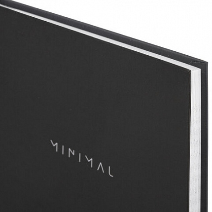 Блокнот А5 134х206 мм, 80 л., твёрдый, клетка, BRAUBERG "Minimal", черный, 116436