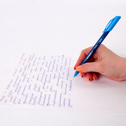 Ручка шариковая масляная ЮНЛАНДИЯ "Трехгранная серия", СИНЯЯ, корпус ассорти, 0,7 мм, линия письма 0,35 мм, 143238