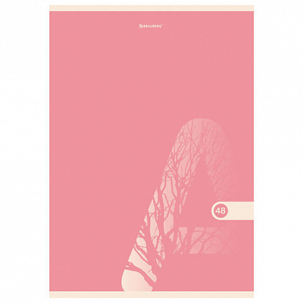 Тетрадь А4, 48 л., BRAUBERG, скоба, клетка, обложка картон, "PASTEL", 404041