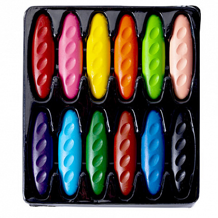 Восковые мелки фигурные BRAUBERG KIDS "Батоны", 12 цветов, 273093
