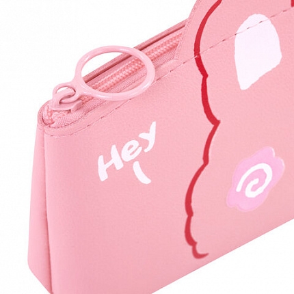 Пенал ЮНЛАНДИЯ ЮНИОР, 1 отделение, искусственная кожа, "Pink bear", 20х9х7 см, 273818