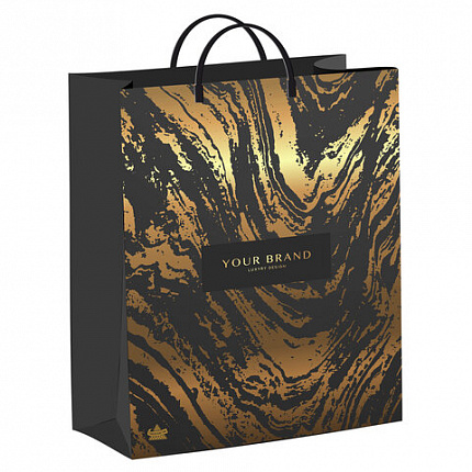 Пакет с пластиковой ручкой, мягкий пластик, 40х30 см, "Золотой бренд", 140 мкм, н00242801