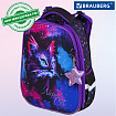 Ранец BRAUBERG PREMIUM, 2 отделения, с брелоком, "Neon cat", 38х29х16 см, 271352