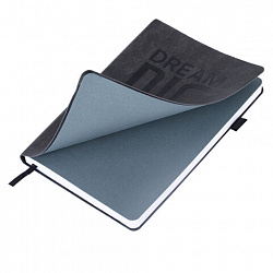 Ежедневник недатированный А5 138х213 мм BRAUBERG "BeStyle", под кожу, резинка, держатель, 160 л., графитовый, 116215