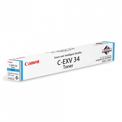 Тонер CANON (C-EXV34C) iR C9060/C9065/C9070, голубой, оригинальный, ресурс 16000 страниц, 3783B002