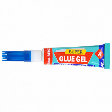 Клей-гель моментальный (суперклей) BRAUBERG "EXTRA", 3 г, УЛЬТРАПРОЧНЫЙ, отрывная мультикарта, 608103