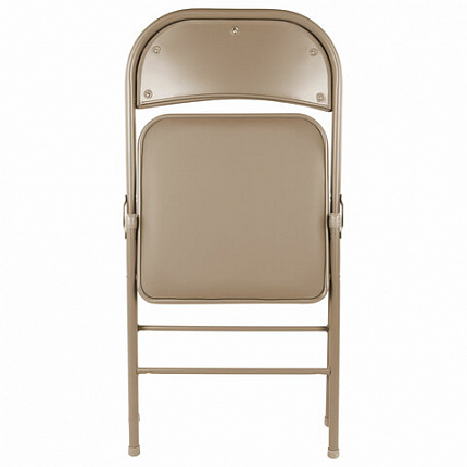 Стул складной BRABIX "Golf Plus CF-003 Комфорт", бежевый каркас, кожзам бежевый, 531567