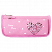 Пенал мягкий ЮНЛАНДИЯ, 2 отделения, полиэстер, "Heart", розовый, 21х6х9 см, 270258