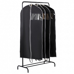 Чехол для одежды на молнии с ручками дорожный 60х120 см, черный, SHAMAANI (ШАМААНИ), 609603