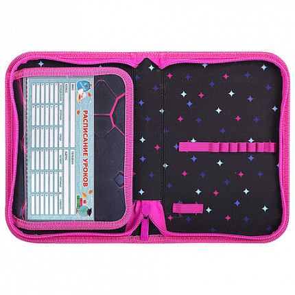 Пенал BRAUBERG, 1 отделение, 1 откидная планка, полиэстер, 21х14 см, "Pink lava", 273522