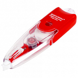 Корректирующая лента BRAUBERG "Click", 5 мм х 6 м, корпус прозрачный, автоматическая, блистер, 272660