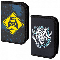 Пенал ПИФАГОР, 1 отделение, полиэстер, 19х13 см, ассорти, 274571