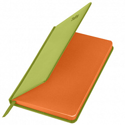 Ежедневник датированный 2026, А5, 138x213 мм, BRAUBERG "Rainbow", под кожу, зеленый, 117081
