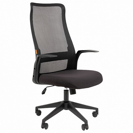 Кресло офисное Chairman CH 573, сетка/ткань, черное, 7134740