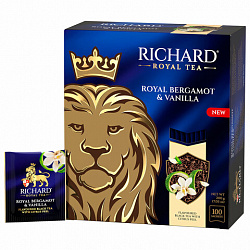 Чай RICHARD "Royal bergamot & vanilla" черный, 100 пакетиков в конвертах по 2 г, 102736