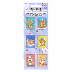 Закладки для книг МАГНИТНЫЕ, "ЯРКИЙ МИКС", комплект 30 штук, 35x25 мм, FUNSTER (ФАНСТЕР), 116657